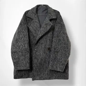 Hellam 샤기 미들 코트 그레이 피 코트 체스터 코트