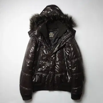 00s Spinach Fur Layered Down Jacket 팔자