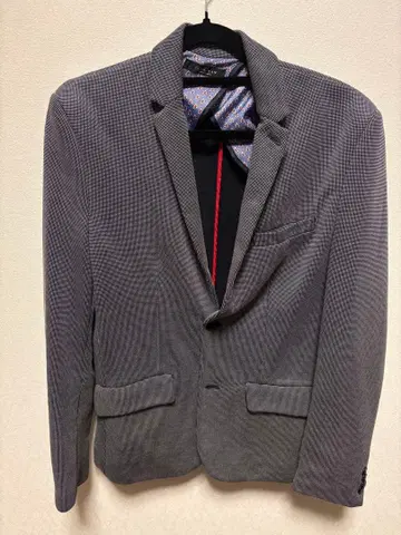 ZARA MAN 그레이 체크 무늬 테일러드 자켓