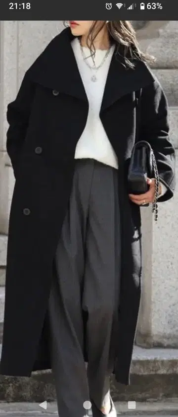 더블 버튼 스탠드 칼라 코트