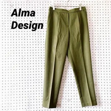 알마 디자인 센터 프레스 테이퍼드 팬츠 (M) 카키 스트레치 포함