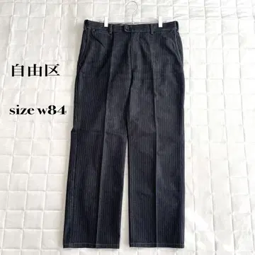 자유구 남성용 스트라이프 치노 팬츠 w84 다크 그레이 깔끔한 캐주얼