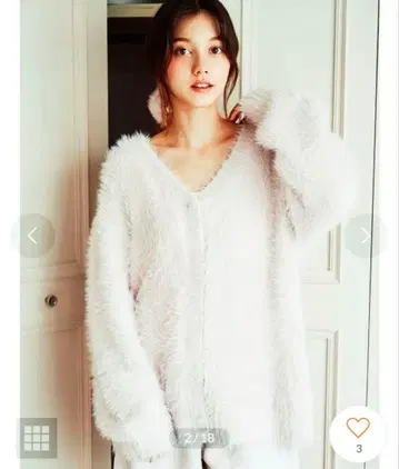 gelato pique 젤라또피케 토끼 모코 가디건 화이트