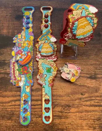 디즈니 컬러풀 밴드 스플래쉬 신밧드 상하이 미키 핀 배지