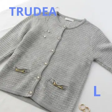 TRUDEA 당일 발송! 깔끔한 트위드 조 니트 가디건 아우터로도