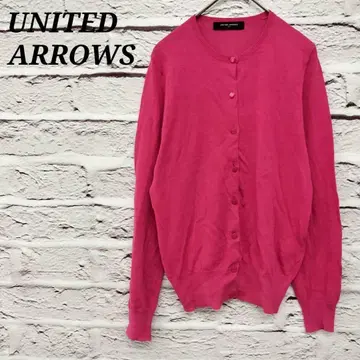 어반 리서치 크루넥 긴팔 가디건 코튼 실크 핑크