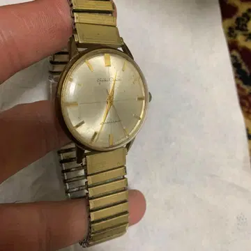 SEIKO Crown 수동 와인딩 시계 골드 컬러 케이스 실버 다이얼