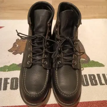 블랙 가죽 하이컷 부츠