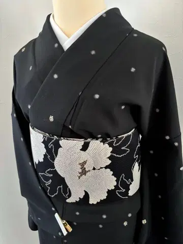 워셔블 기모노 블랙 베이스 아라카와 제조