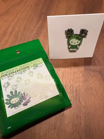 오사카 간사이 박람회 한정판 해조류 헬로키티 히지키 핀 배지