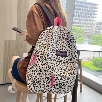 헤이세이 갸루 레오파드 무늬 백팩 레오파드 아메카지