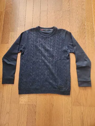 BLACK LABEL 네이비 니트 스웨터풍 롱 T셔츠 M