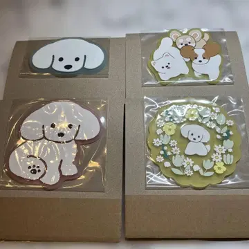 가챠 여러 가지 강아지 러버 코스터 4종