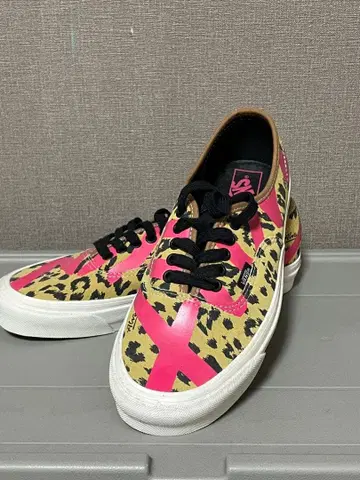 Vans ALVA 레오파드 무늬 핑크 스트라이프 스니커즈