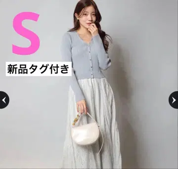 택 포함 새상품 Apuweiser-riche 레이스 트리밍 도킹 원피스