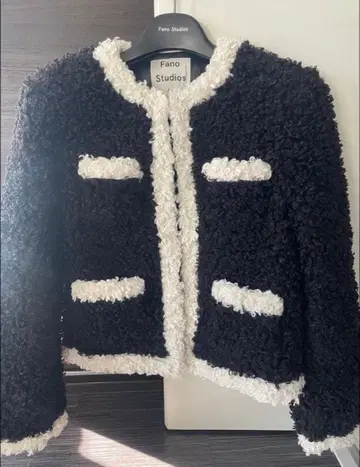 [ 중고 ] Fano Studios 노카라 자켓 M 블랙/화이트