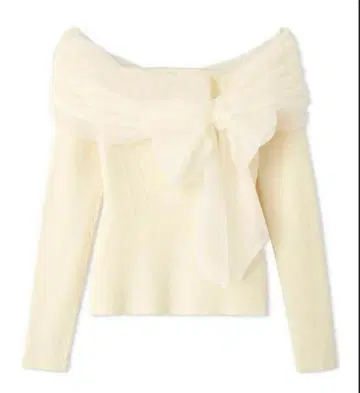 프레이 아이디 2way 튤 콤비 오프숄더 니트