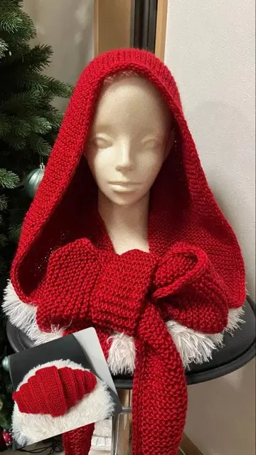 [ 핸드메이드 ] 소피 후드 발라클라바 후드 머플러 대바늘뜨기