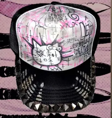 리메이크 그래피티 캡 스터드 블랙 y2k 그런지