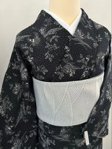워셔블 기모노 블랙 베이스에 꽃