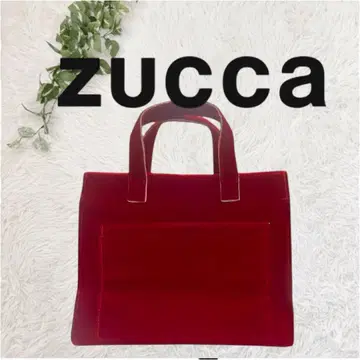 레어 90s ZUCCA 주카 빈티지 벨로아 핸드백 빨간색 새상품급