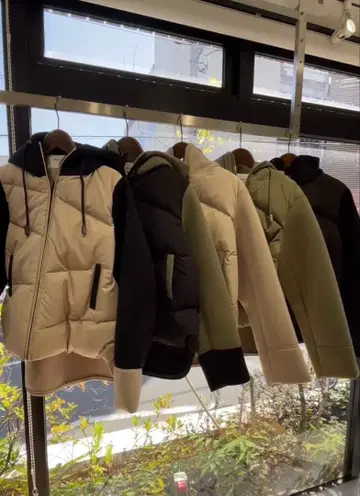 본딩 절개 다운 블루종 이시카와 라보