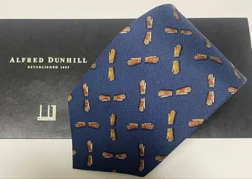 새상품 던힐 맞추기 쉬운 디자인 네이비 실크 넥타이