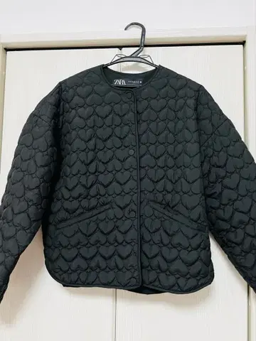 ZARA 하트 퀼팅 자켓 블랙 XS