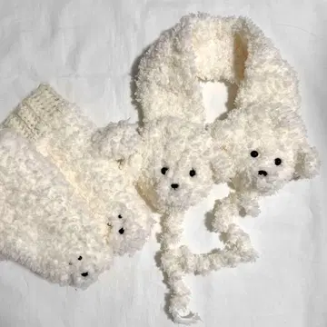 복슬복슬 귀도리 미튼 세트 강아지