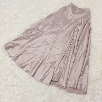 ROYAL PARTY 스커트 광택 새틴 더스티 핑크 페미닌 깔끔