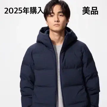 유니클로 심리스 다운 파카 블랙 M