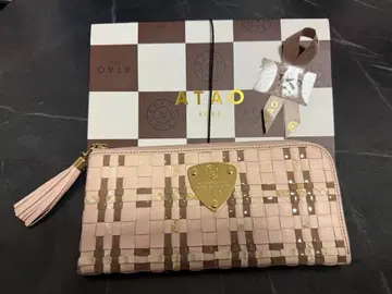 새상품급 ATAO 뜨개질 디자인 장지갑 핑크