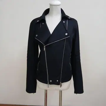 쉬나, 코튼 폴리에스테르 스트레치 라이더 자켓 블랙, 사이즈 L