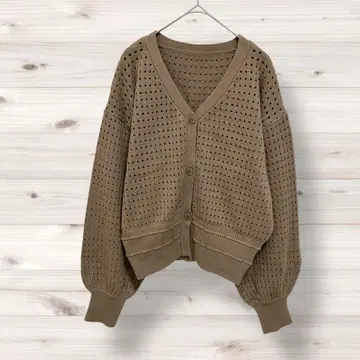 시스루 니트 가디건 모카 긴팔 1322c