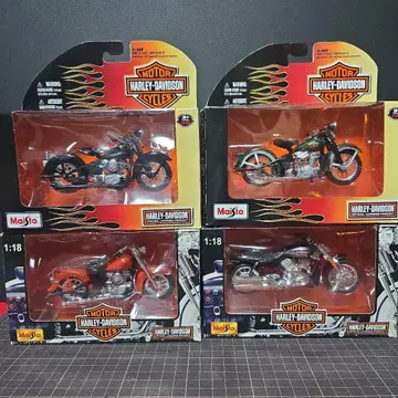 Harley-Davidson 1:18 스케일 미니어처 바이크 4대 세트