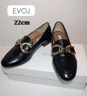 [컨디션 최상] EVOL 가죽 로퍼 골드 버클 22cm 22.5cm