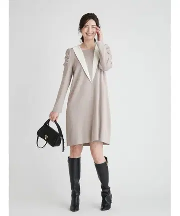 [ 시착만 한 상품 ] 셀포드 그레이지 V넥 퍼프 슬리브 원피스