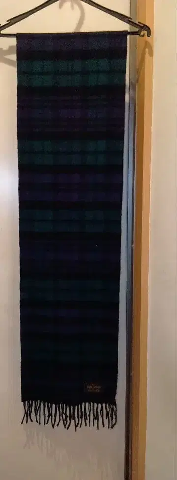 글렌 프린스 캐시미어 머플러 블랙워치 패턴 체크 머플러