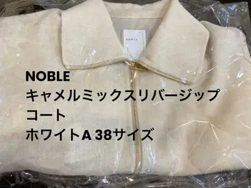 NOBLE [추가] 카멜 믹스 리버 지퍼 코트 화이트A 38 사이즈