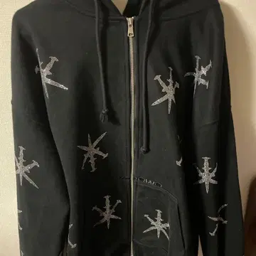 unknown 블랙 집업 후드티