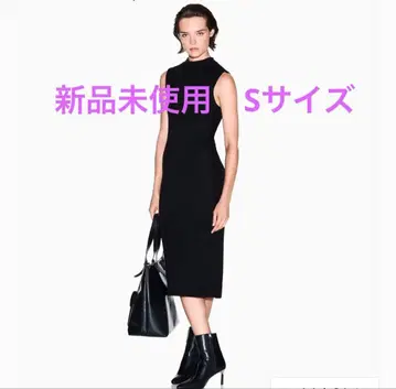 Armani Exchange 슬리브리스 니트 원피스 블랙