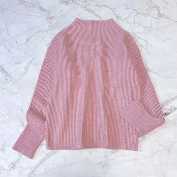 UNITED ARROWS 아제 보틀넥 니트 울 루즈핏 핑크