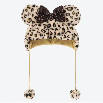 디즈니 레오파드 무늬 팬캡 브라운