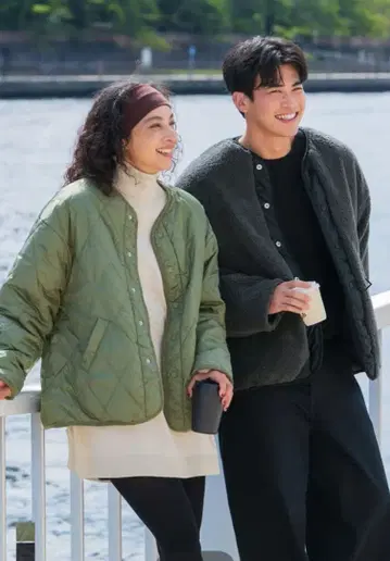 COCA 퀼팅 리버서블 보아 블루종 S 사이즈