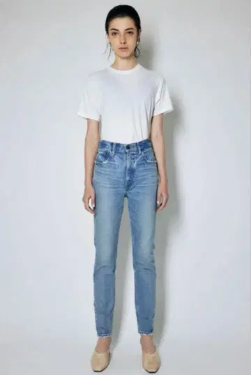 MOUSSY 스트레이트 데님 라이트 블루