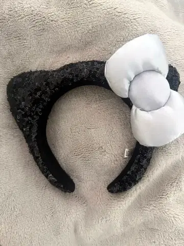 블랙 키티 고양이 귀 머리띠
