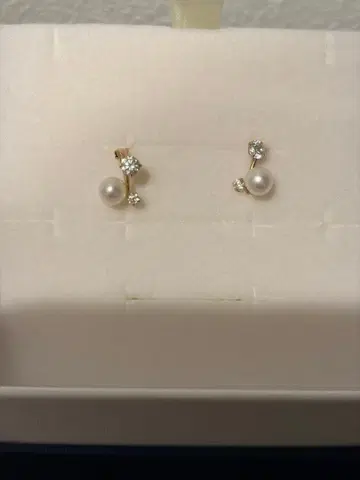 츠츠미 K10YK 담수 펄 귀걸이 새상품급