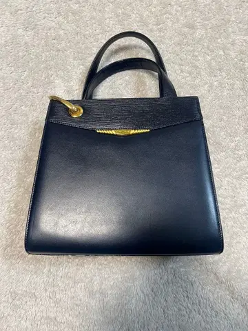 KIMIJIMA 네이비 가죽 핸드백