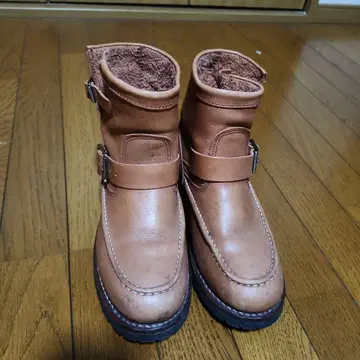 브라운 가죽 엔지니어 부츠