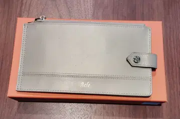 미사용 Acle 일본산 소가죽 카드 케이스 샴페인 컬러